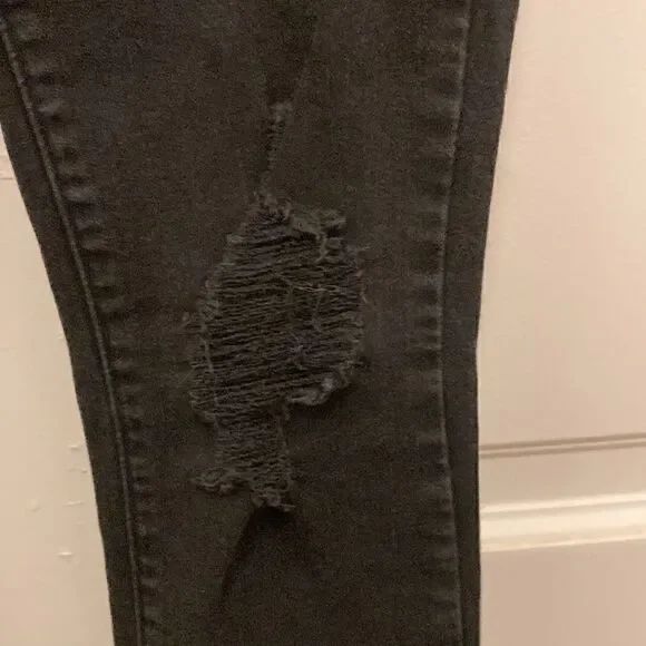 L’Agence Margot Black Distressed High Rise Skinny Jeans in Zinc Destruct. Sz 27 - Picture 4 of 8